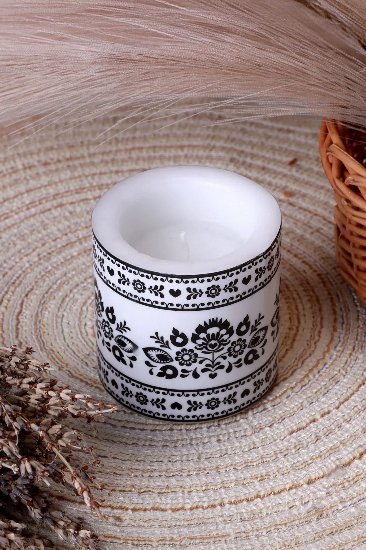 Folklight Floral Glow Wax Lantern Candle — G Decor