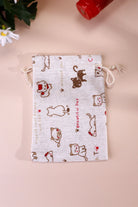 Set of 2 or 4 Whisker Mischief Linen Gift Bag Pouches — lifestyle view, G Decor