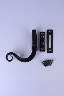 Hand-Forged Monkey Tail Window Fastener in Black Finish