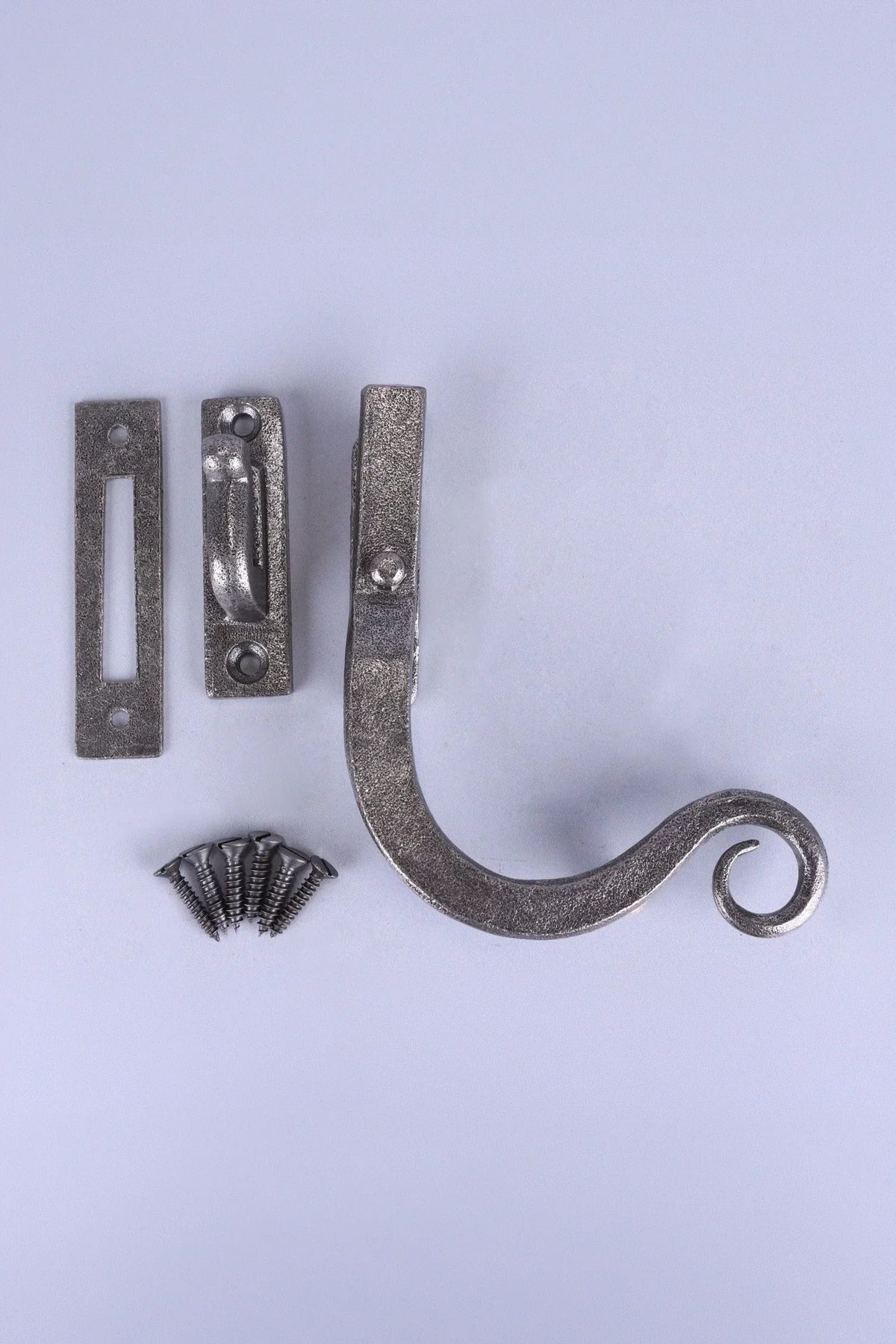 Hand-Forged Monkey Tail Window Fastener, Pewter — view 6, G Decor