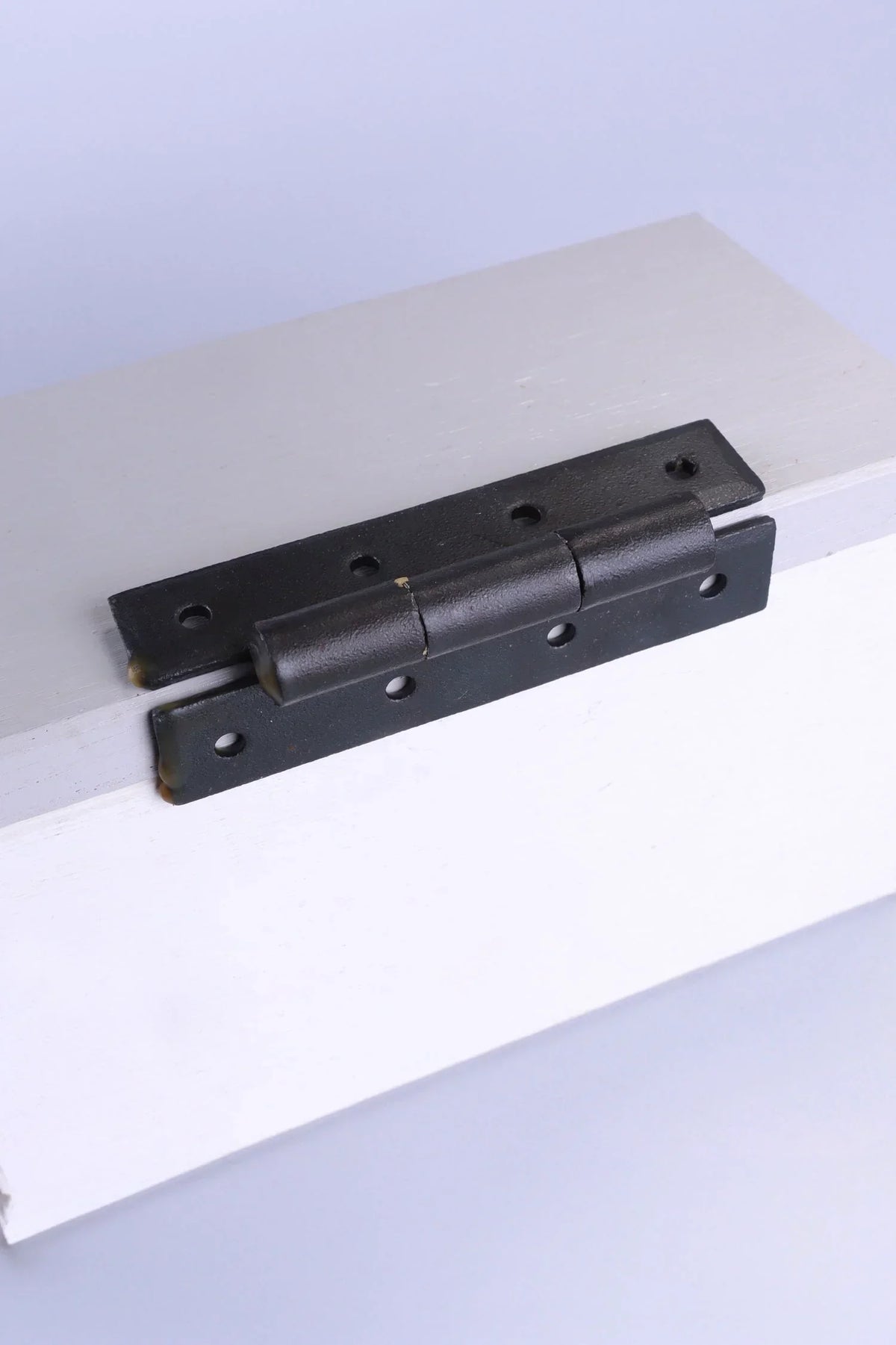 Pair of Hand-Forged Iron H Hinges, Beeswax — G Decor