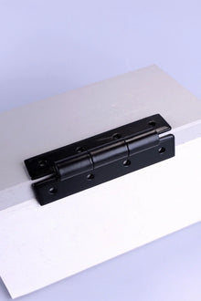 Pair of Hand-Forged Iron H Hinges in Black Finish