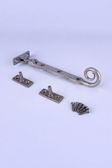 Hand-Forged Monkey Tail Adjustable Window Stay in Pewter Finish