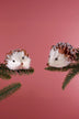 Pair of Handmade Natural Hedgehog Clip-On Christmas Decorations — G Decor