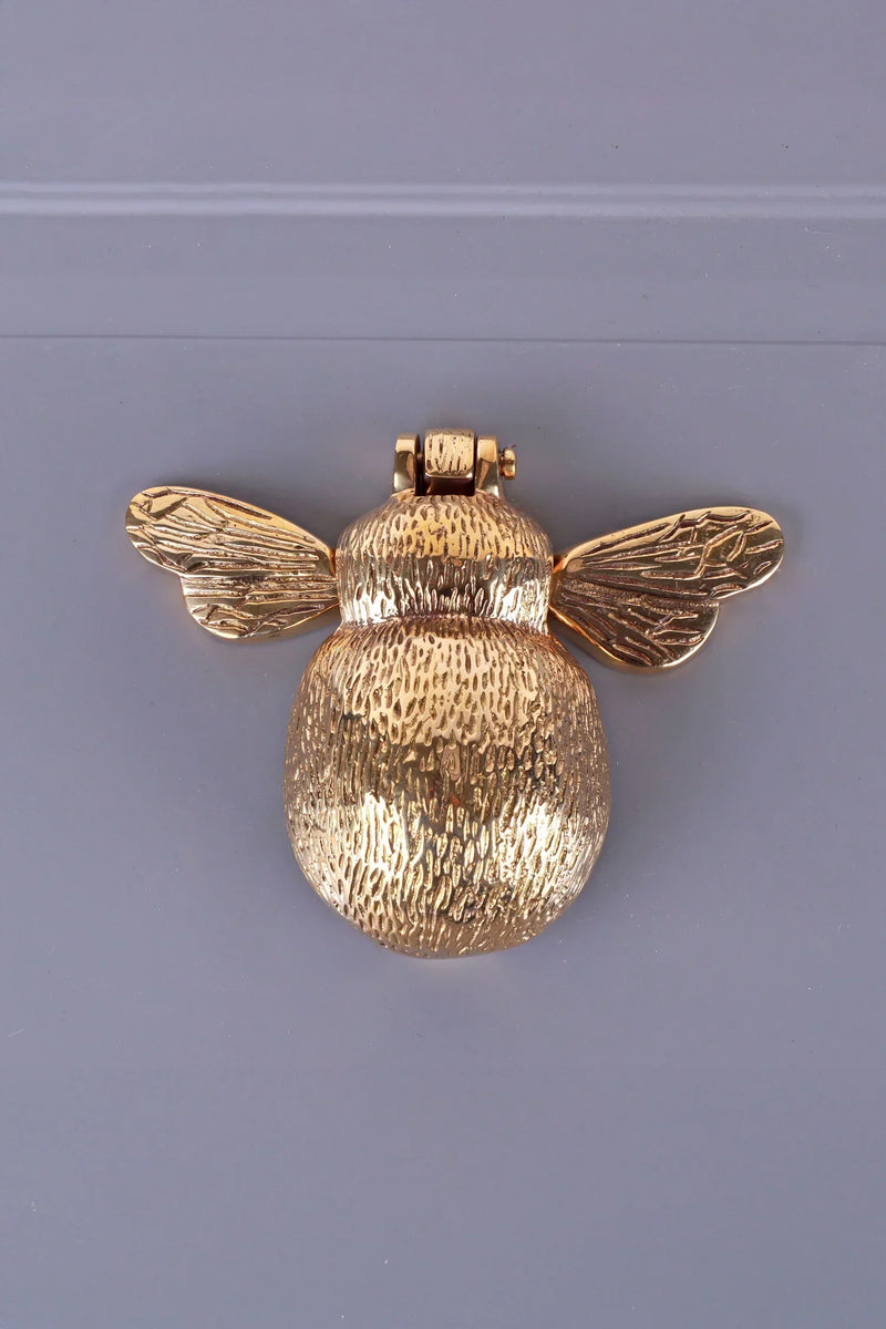 Honeybee Polished Brass Door Knocker