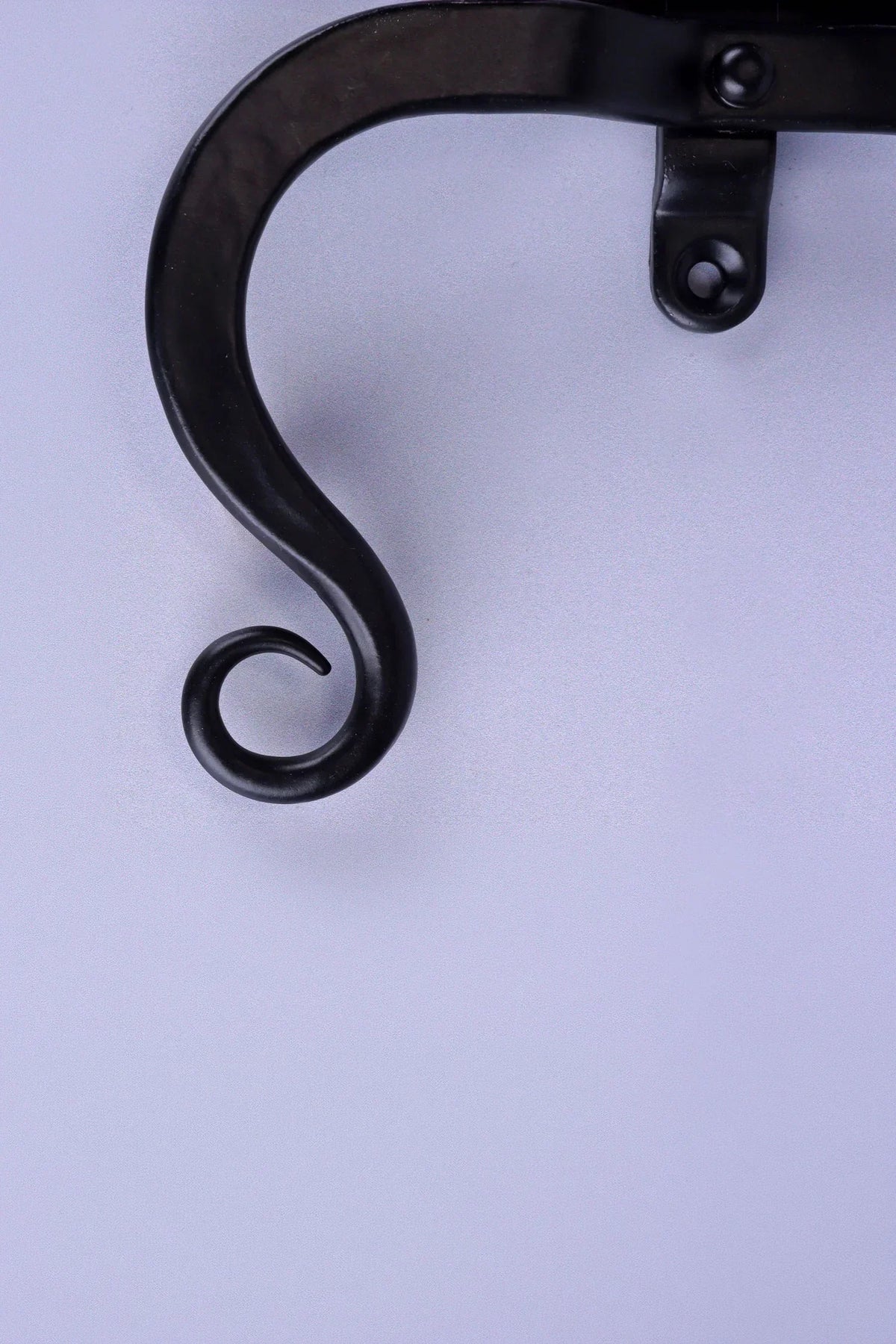 Hand-Forged Monkey Tail Window Fastener, Black — close-up view, G Decor