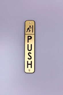 Polished Brass Engraved Door Sign for Push Pull Exit or Office