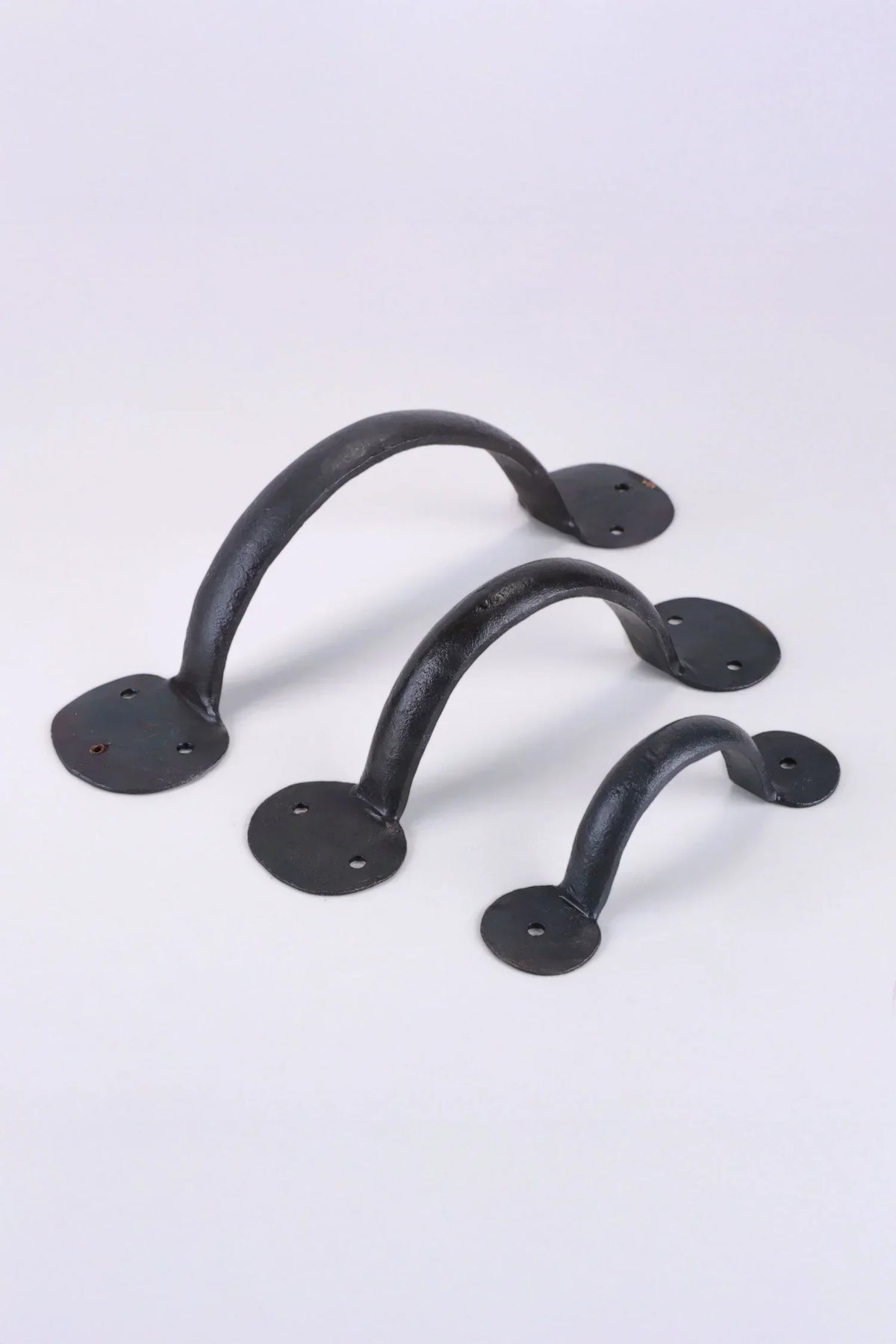 Coinbase Hand-Forged Iron Pull Handle in Beeswax — close-up view, G Decor