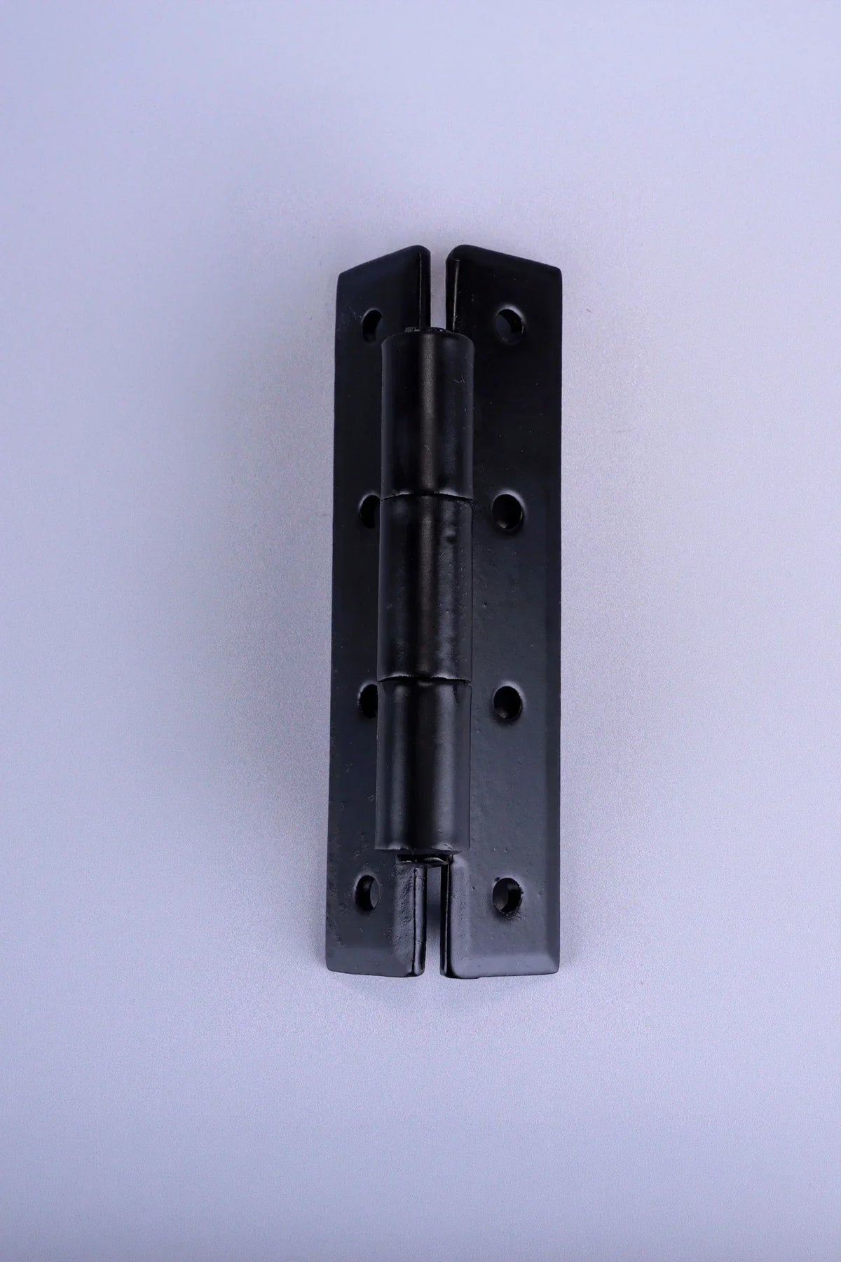 Pair of Hand-Forged Iron H Hinges, Black — close-up view, G Decor