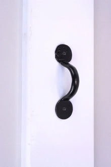 Penny End Hand-Forged Iron Pull Handle in Black Finish