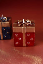 Gift Box Celebration Candle in Holiday Red Midnight Blue or Soft White — view 5, G Decor