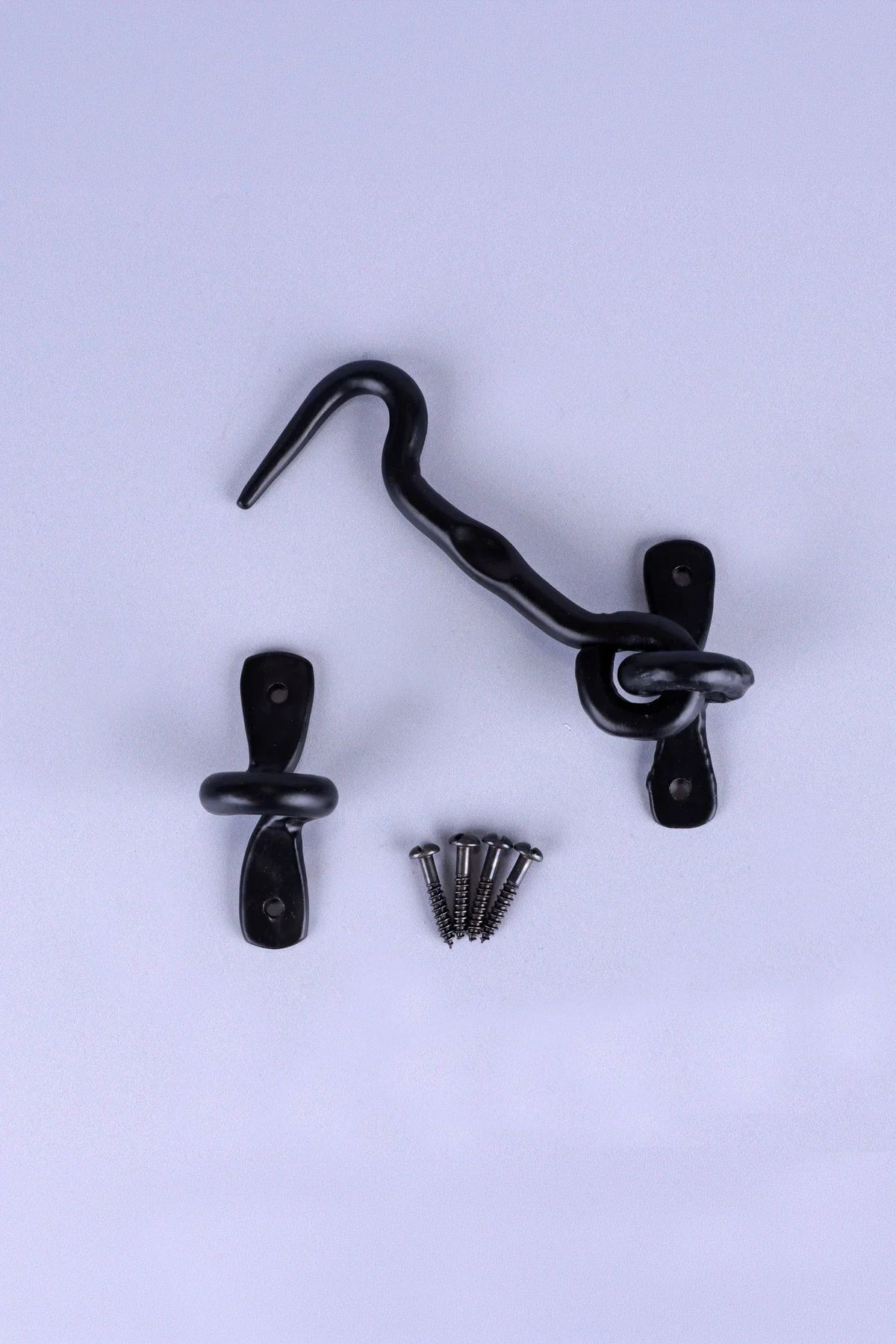 Hand-Forged Hook and Eye Cabin Fastener, Black — lifestyle view, G Decor