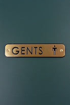 Satin Brass Engraved Door Sign for Ladies Gents or Disabled — lifestyle view, G Decor