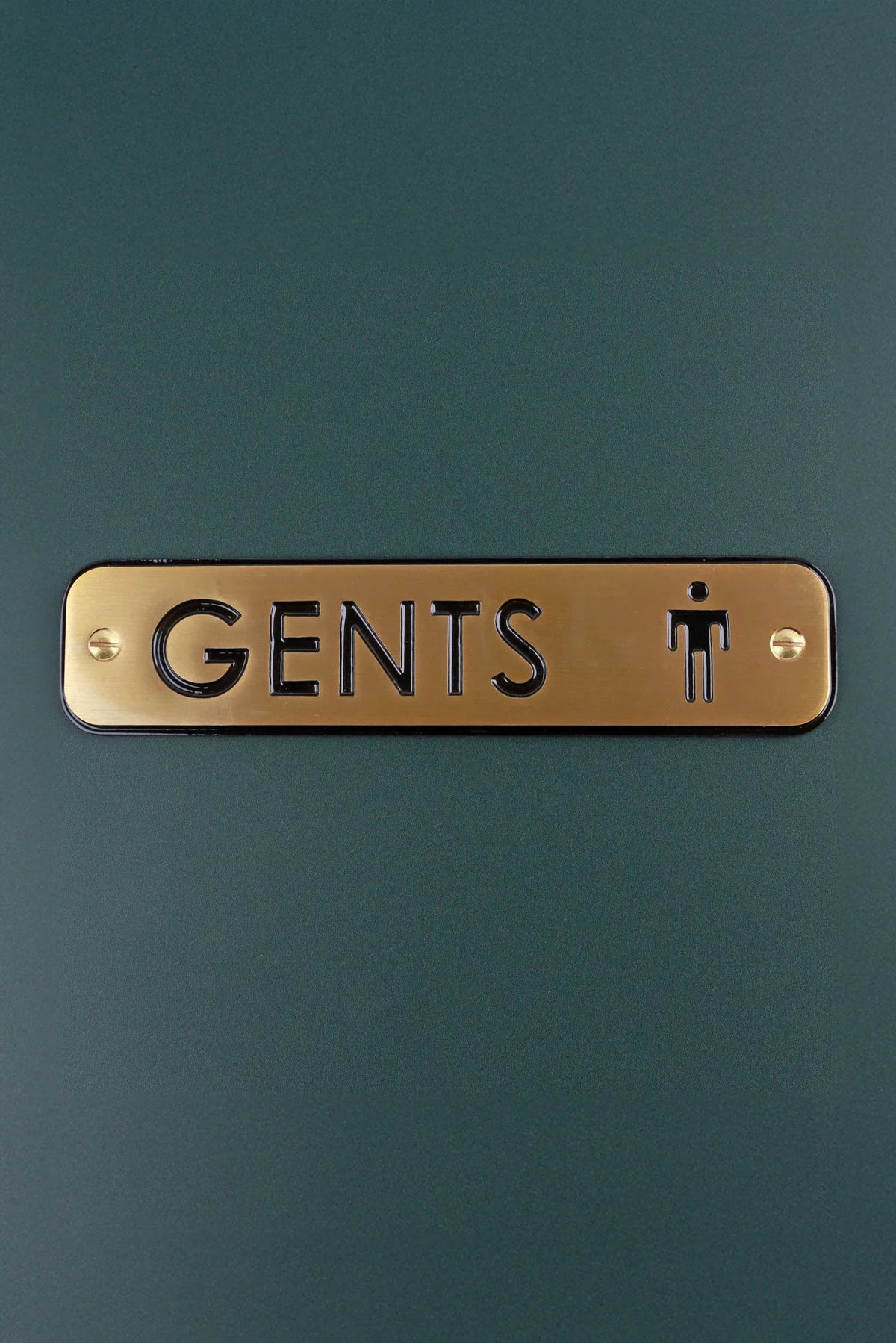 Satin Brass Engraved Door Sign for Ladies Gents or Disabled — lifestyle view, G Decor