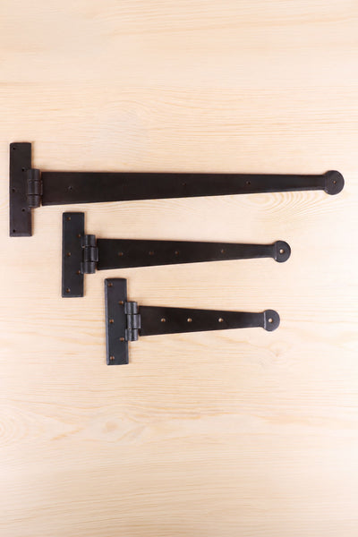 9″ 12″ oder 18″ Paar handgeschmiedete Coinbase T-Bänder in Bienenwachs-Finish