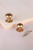 Bun cabinet knob in aged brass