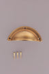 Half moon cup pull in aged brass