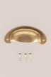 Slim crescent cup pull in aged brass