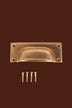Square plate cup pull in aged brass