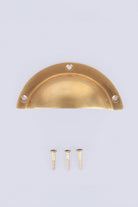 Stepped rim cup pull in aged brass