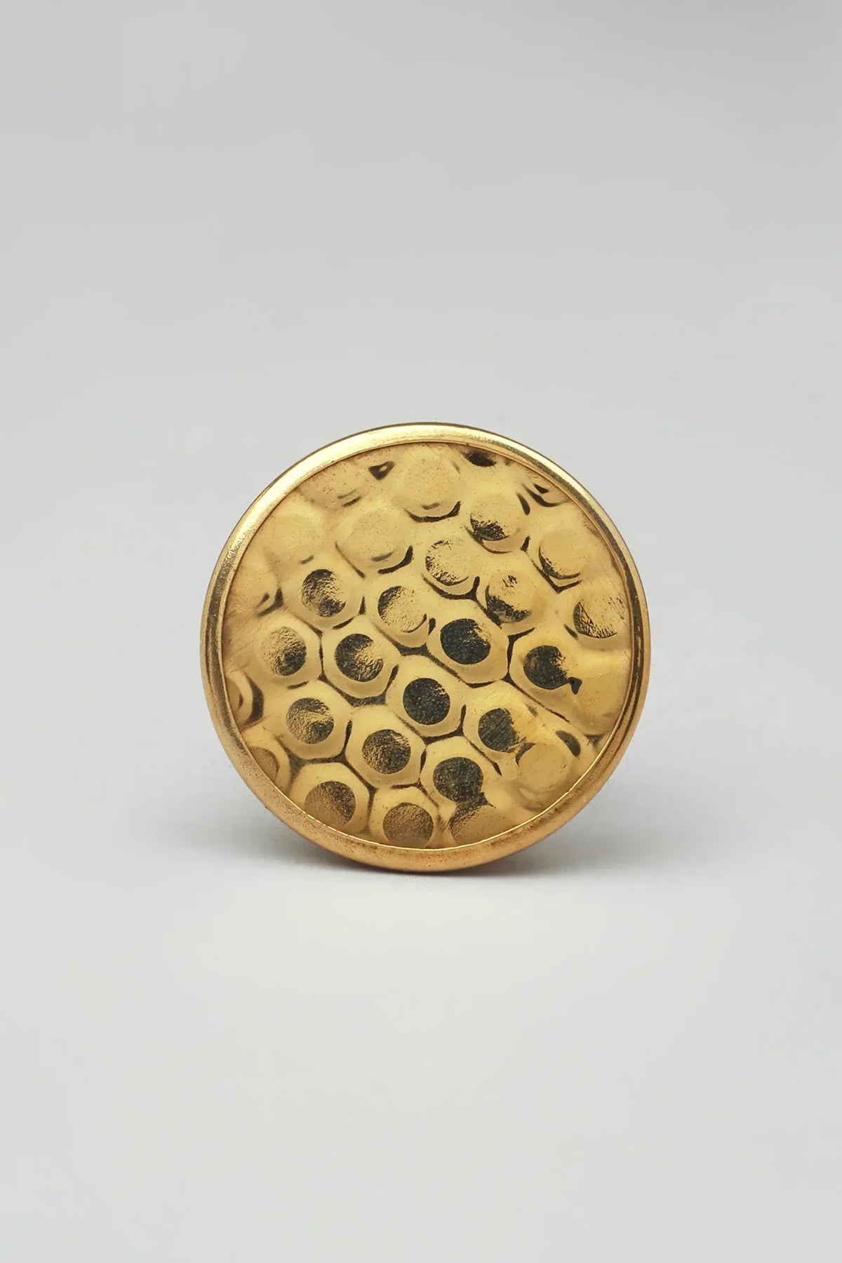 Antique Brass Honeywax Round Cabinet Pull Knob — view 6, G Decor