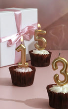 Brass Gold Number Birthday Cake Candles 0 to 9 — G Decor