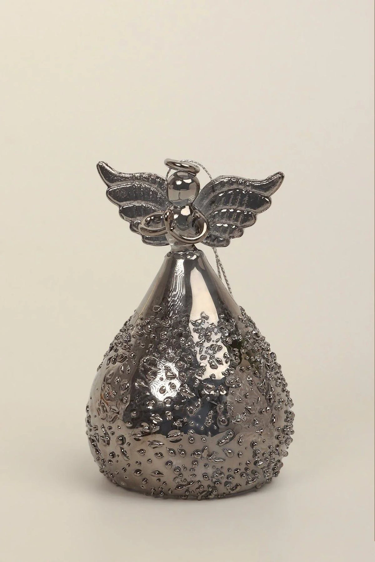 Celestia Glass Light-Up Angel Ornament in Golden Glow or Silver Sparkle — view 6, G Decor
