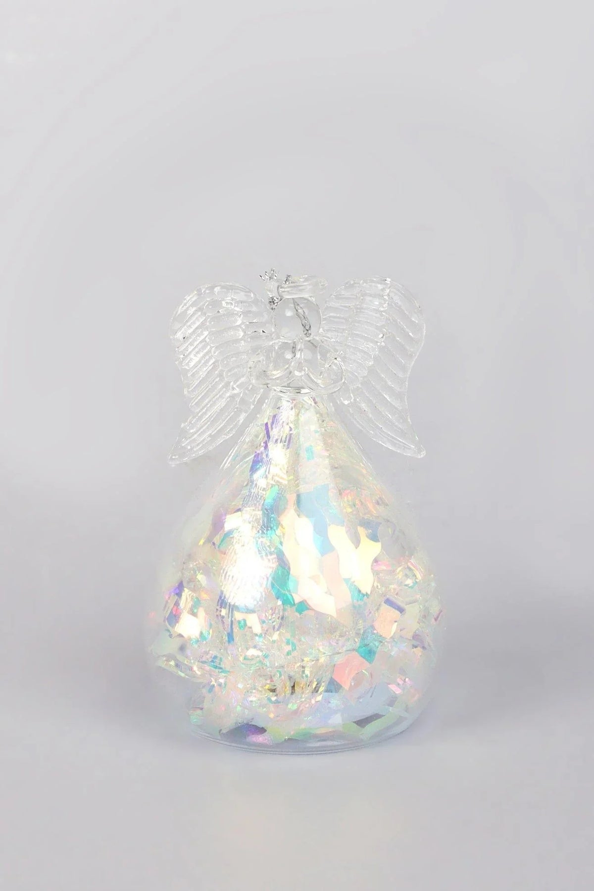 Celestia Glass Light-Up Angel Ornament in Snowflake Frost or Frosted Pearl — view 5, G Decor