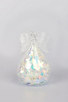 Celestia Light-Up Glass Angel — Snowflake Frost or Frosted Pearl
