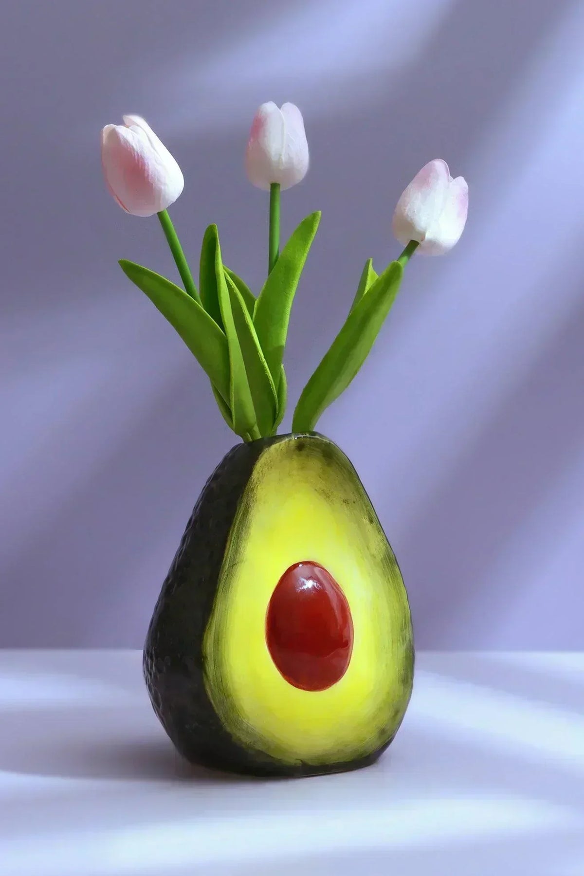 Hand-Painted Avocado Ceramic Vase — G Decor
