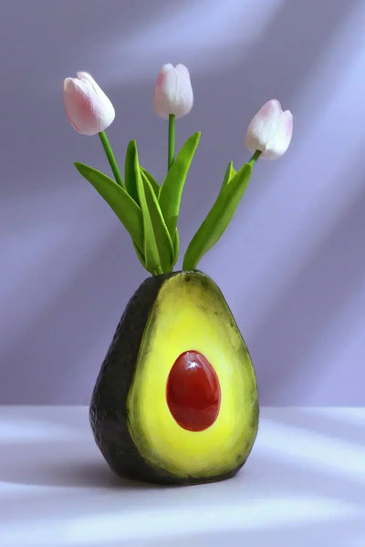 Handbemalte Keramikvase Avocado