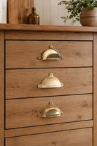 Classic cup pull in polished, aged and satin brass