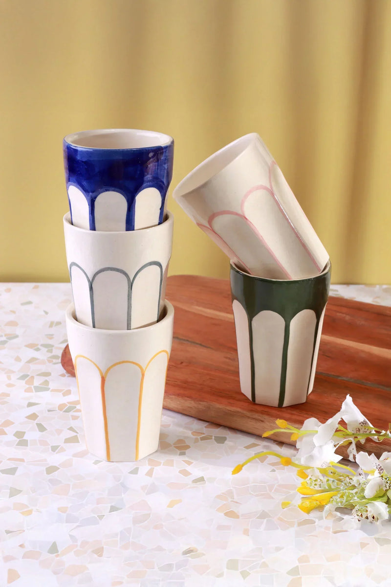 Colour Arches Hand-Painted Ceramic Tumblers Cups and Mugs