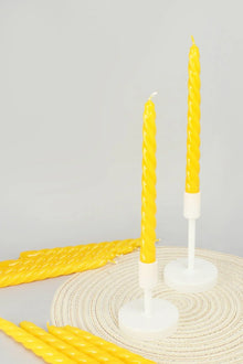Coraline Solaira Golden Yellow Twisted Taper Candles