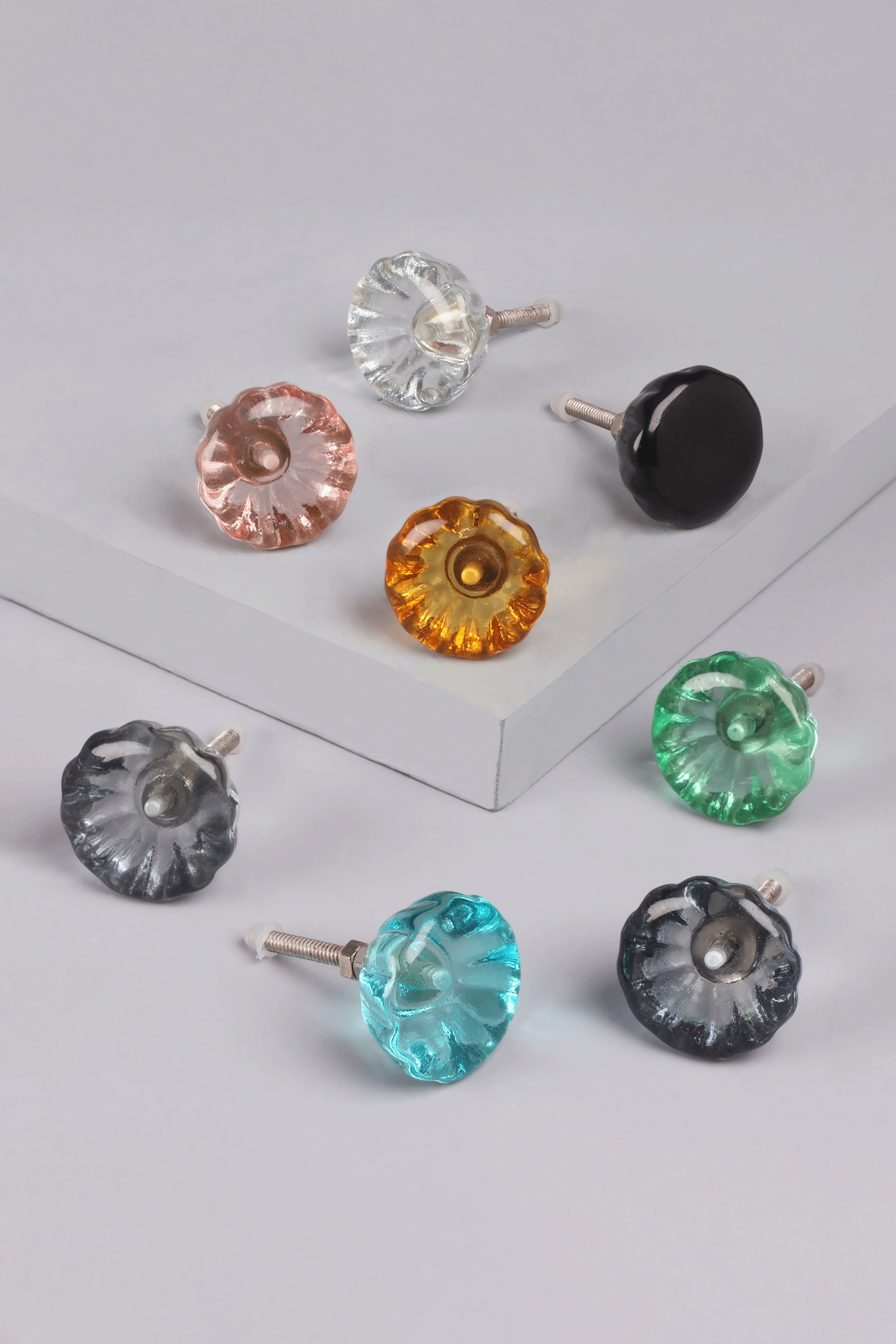 Crystal Glass Flower Torus Cabinet Knob — G Decor