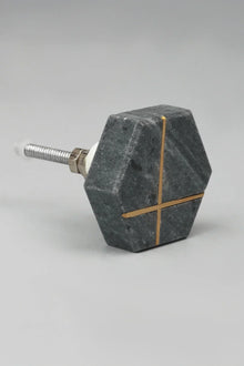 Bouton de meuble en marbre gris Estella