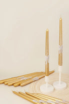 Featheré Wings Pair of Gold Wax Taper Candles with Angel Wing Detail — G Decor