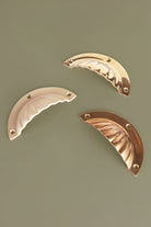 Fluted cup pull in polished, aged and satin brass, fourth view