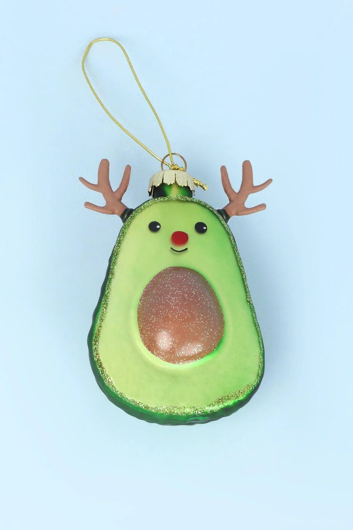 Hand-Blown Glass Avocado Christmas Tree Bauble Collection — view 5, G Decor