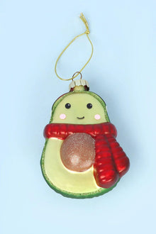 Collection de boules de Noël en verre soufflé avocat