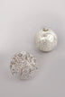 Silver Frosted Glass Christmas Bauble with Beads and Snowflake Design — alternate view, G Decor