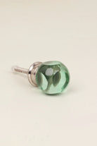 Transparent Glass Gemstone Cube Cabinet Knob — close-up view, G Decor