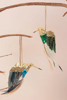 Gold Bird Christmas Tree Decoration with Sequins and Feathers — G Decor