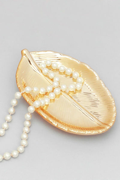 Keramikschale mit botanischem Goldblattmotiv und Schmuckablage