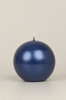 Grace Alouette Navy Blue Lacquered Pillar and Ball Candles