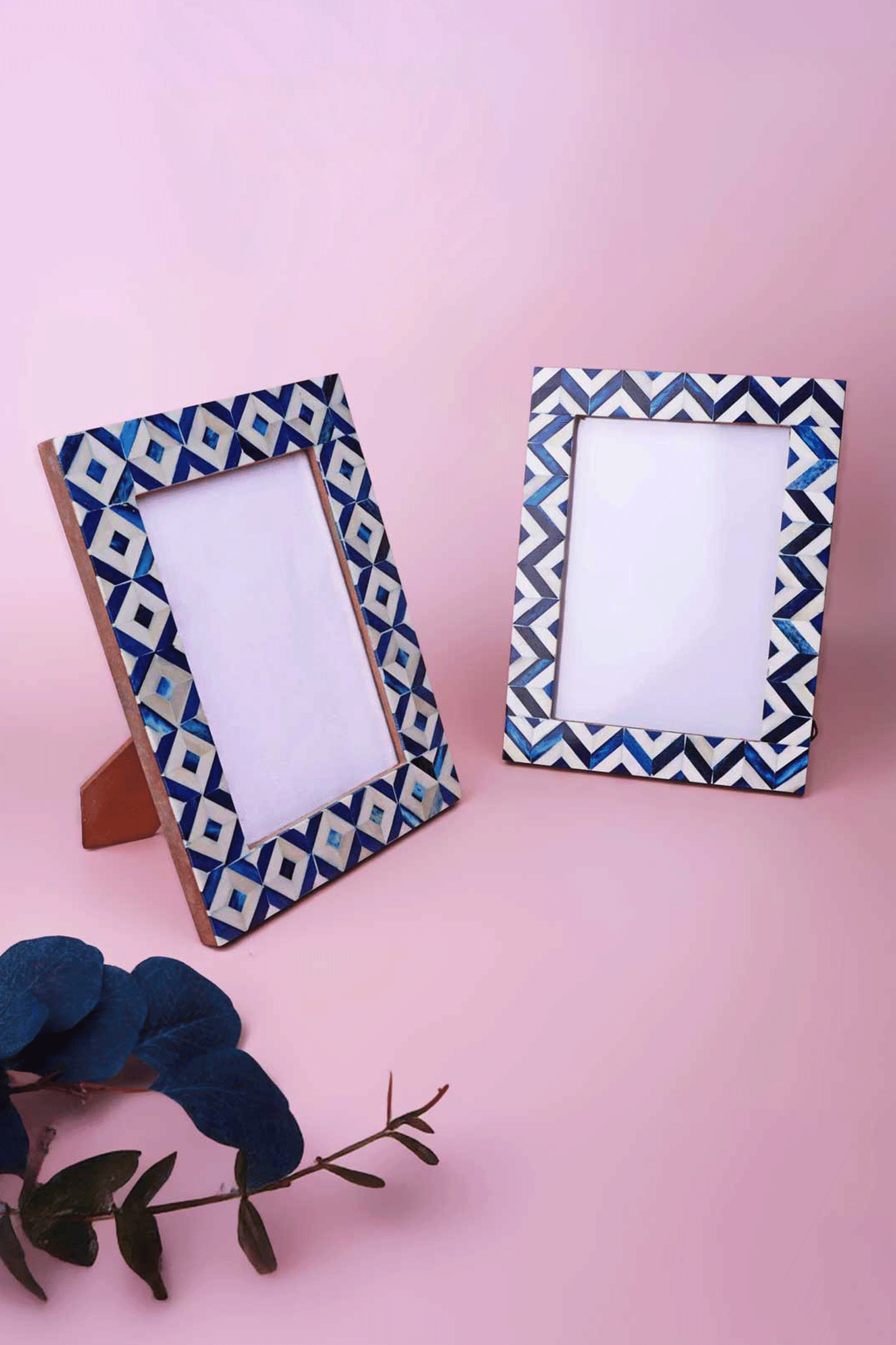 Andalusian Mother of Pearl Photo Frame in Blue — G Decor