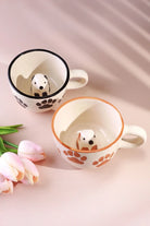 Hand-Painted Paw Print Doggy Ceramic Mug with 3D Puppy — G Decor
