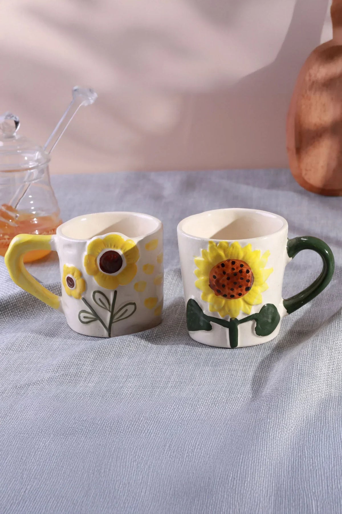 Hand-Painted Sunflower Bloom Ceramic Mug Collection — G Decor