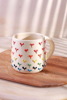 Collection de tasses en céramique « Tulipes et Cœurs » peintes à la main