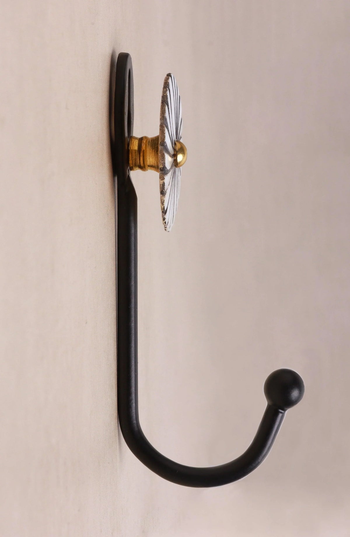 Hand-Painted Mother of Pearl Charm Wall Coat Hook — lifestyle view, G Decor